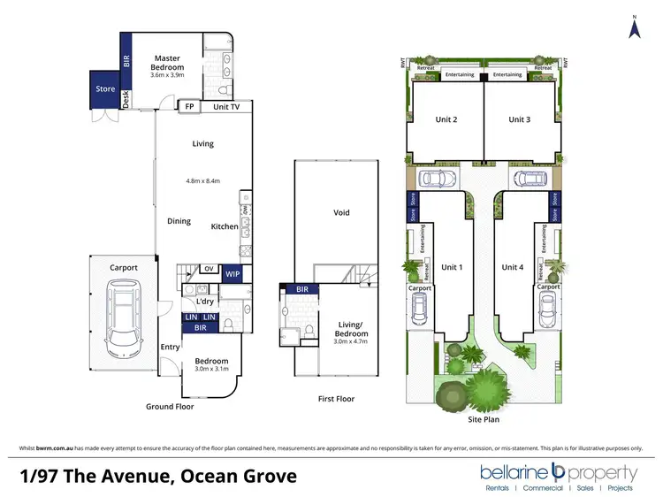 Floorplan of Homely townhouse listing, 1/97 The Avenue, Ocean Grove VIC 3226