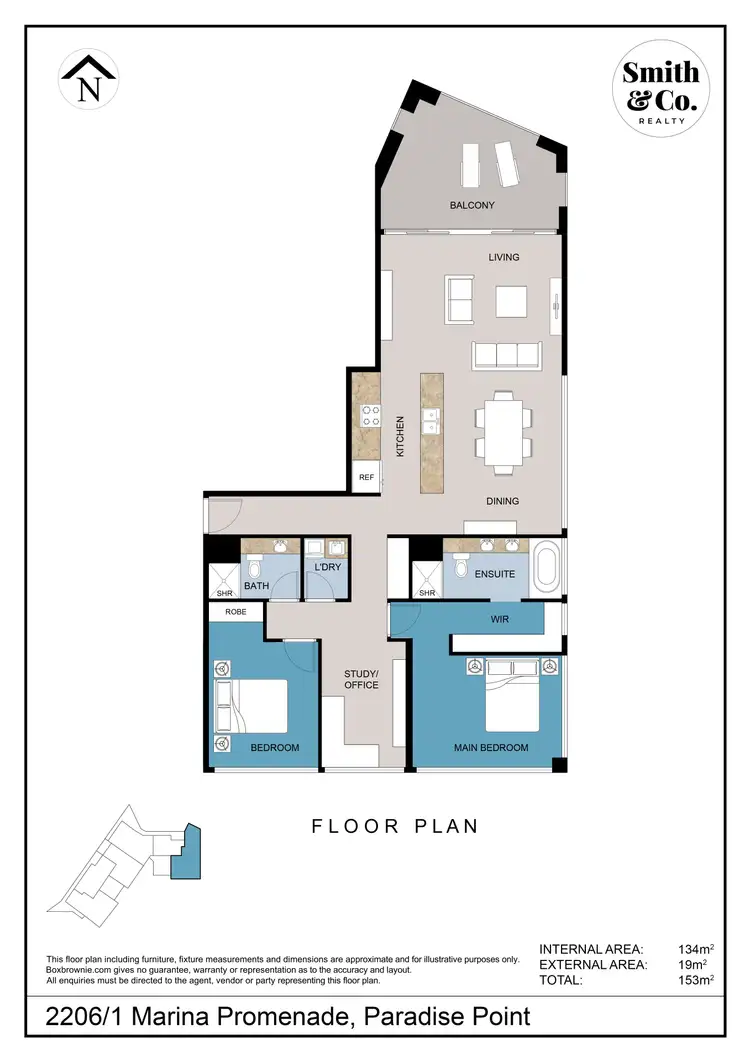 Floorplan of Homely unit listing, 2206/1 Marina Promenade, Paradise Point QLD 4216