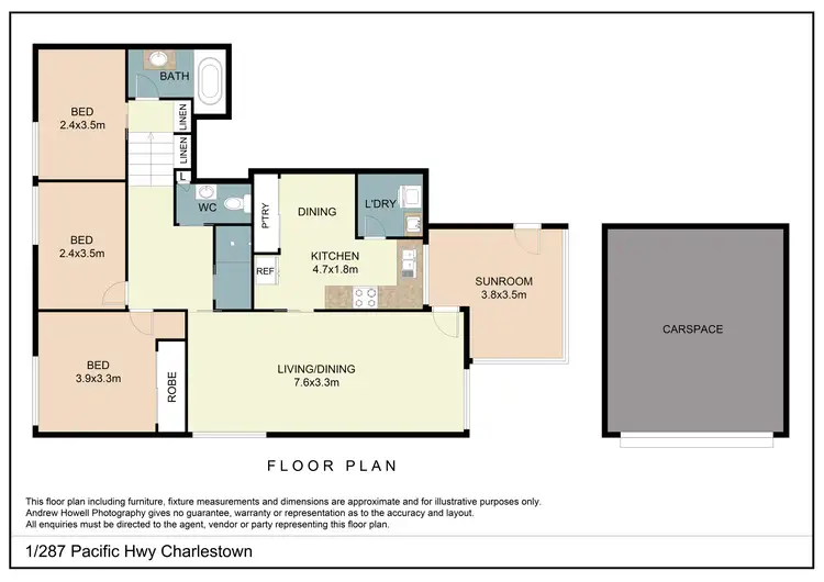 Floorplan of Homely unit listing, 1/287 Pacific Highway, Charlestown NSW 2290