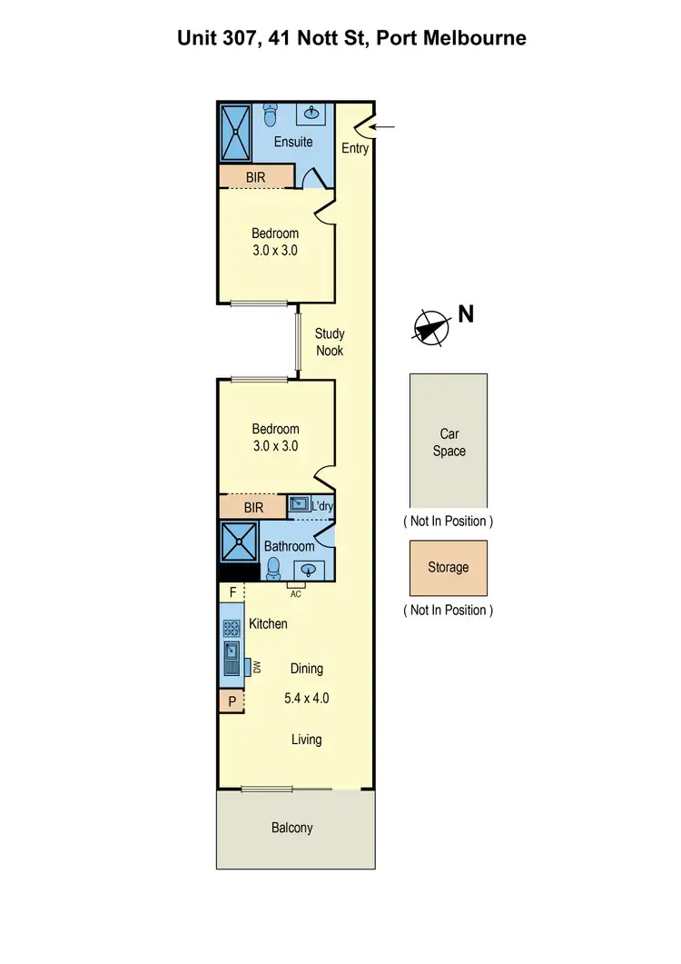 Floorplan of Homely apartment listing, 307/41 Nott Street, Port Melbourne VIC 3207