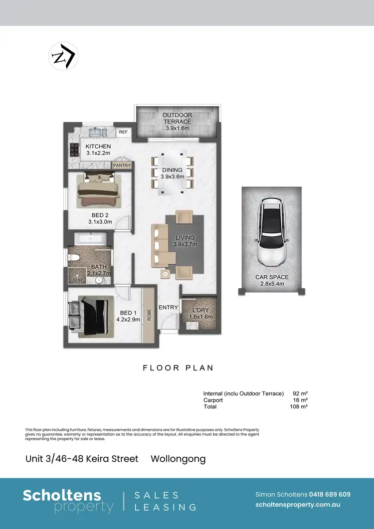 Floorplan of Homely unit listing, 3/46-48 Keira Street, Wollongong NSW 2500
