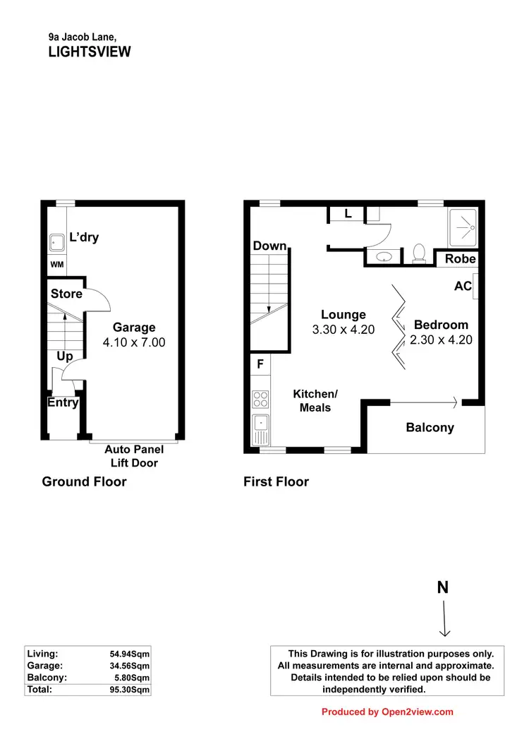 Floorplan of Homely studio listing, 9A Jacob Lane, Northgate SA 5085