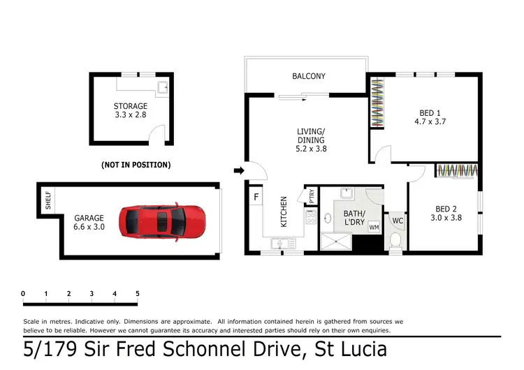 Floorplan of Homely apartment listing, 5/179 Sir Fred Schonell Drive, St Lucia QLD 4067