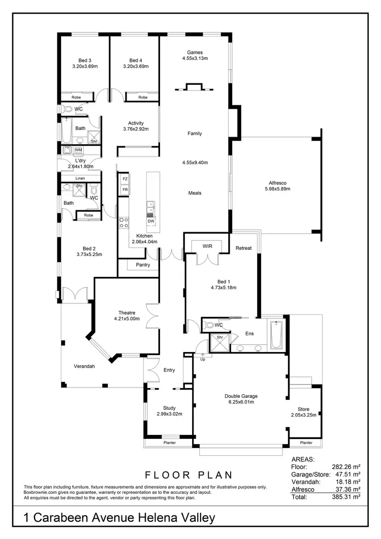 Floorplan of Homely house listing, 1 Carabeen Avenue, Helena Valley WA 6056