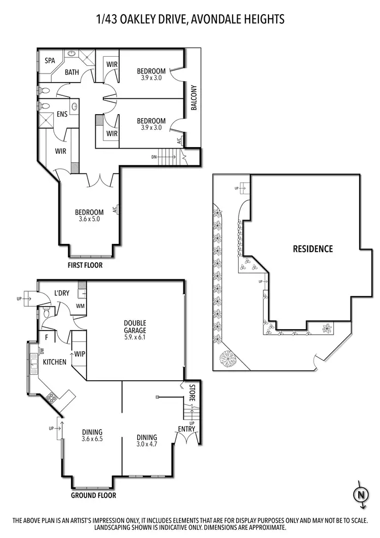 Floorplan of Homely townhouse listing, 1/43 Oakley Drive, Avondale Heights VIC 3034