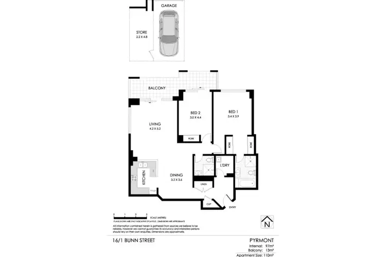 Floorplan of Homely apartment listing, 16/1-29 Bunn Street, Pyrmont NSW 2009