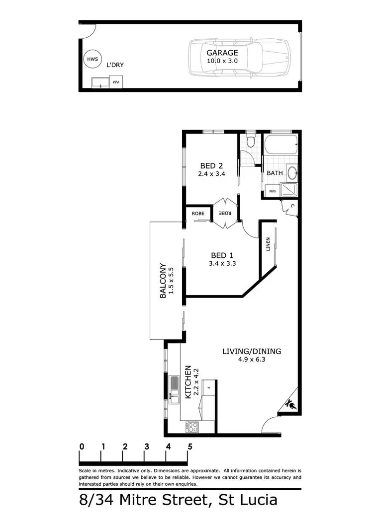 Floorplan of Homely apartment listing, 8/34 Mitre Street, St Lucia QLD 4067