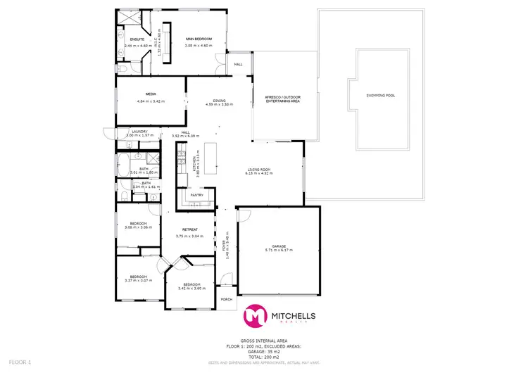 Floorplan of Homely house listing, 9 Kirra Court, Eli Waters QLD 4655