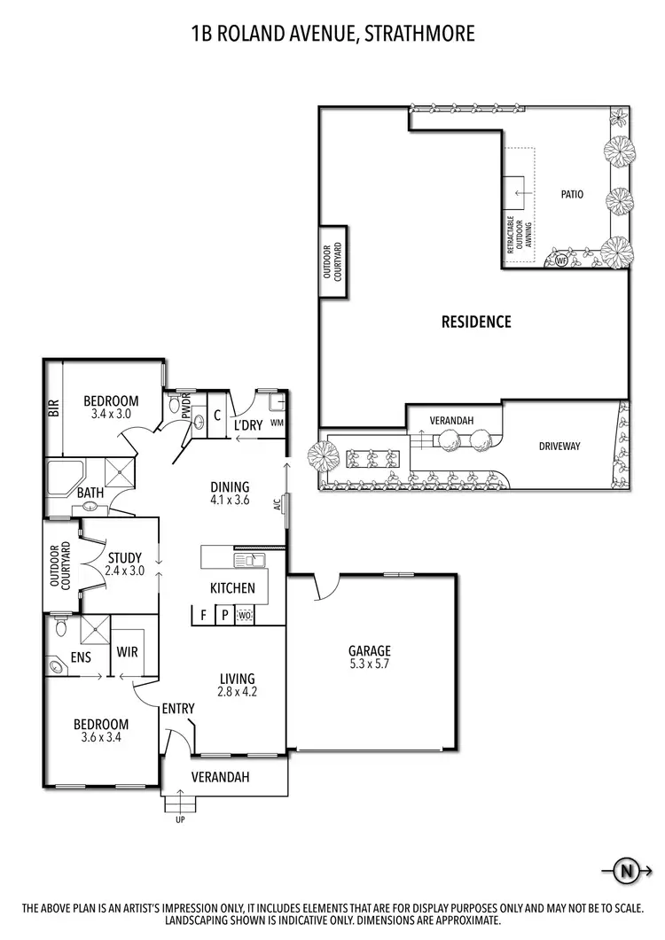 Floorplan of Homely unit listing, 1B Roland Avenue, Strathmore VIC 3041