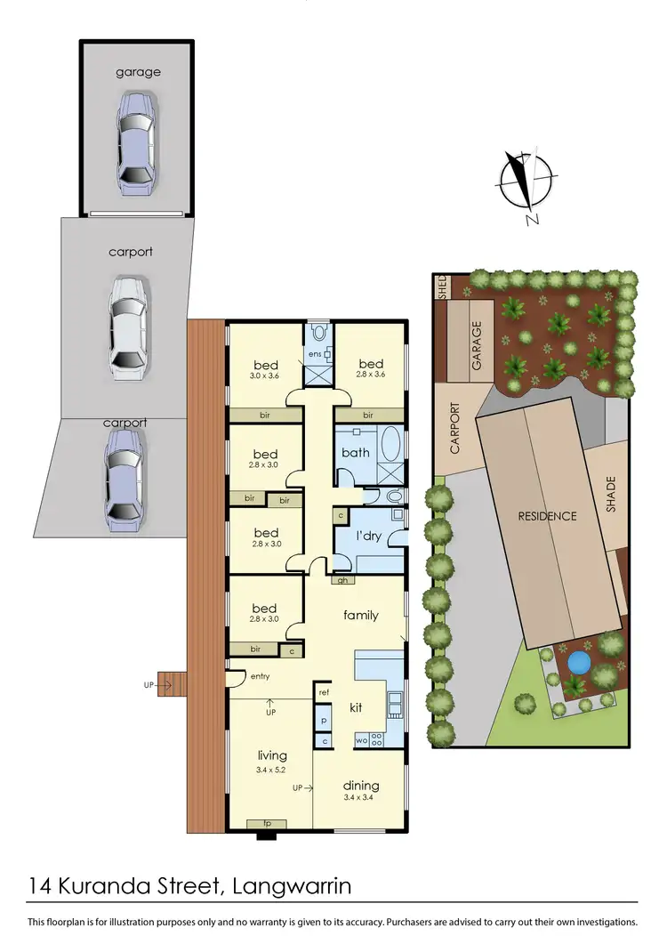 Floorplan of Homely house listing, 14 Kuranda Street, Langwarrin VIC 3910