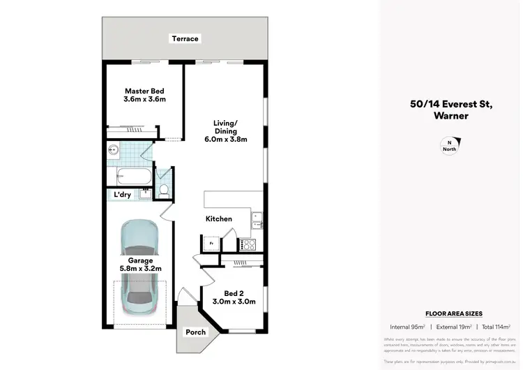 Floorplan of Homely townhouse listing, 50/14 Everest Street, Warner QLD 4500