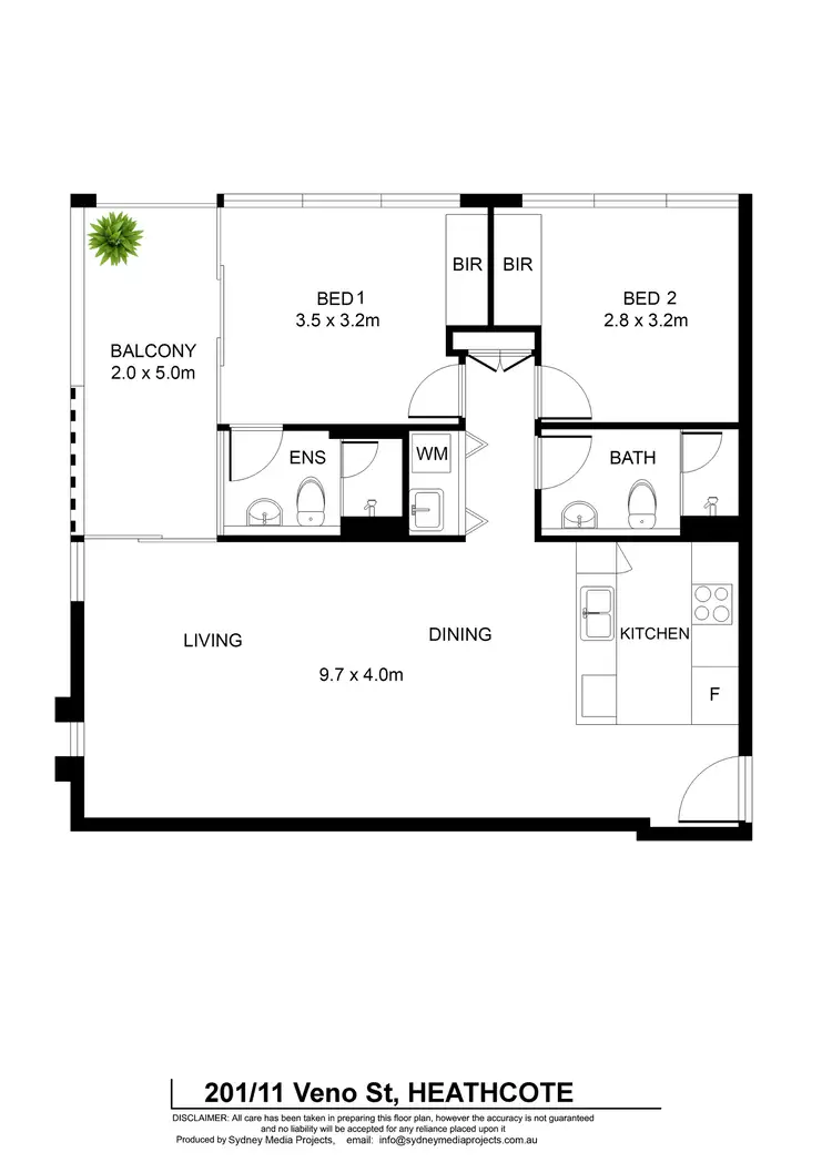 Floorplan of Homely apartment listing, 201/11 Veno Street, Heathcote NSW 2233