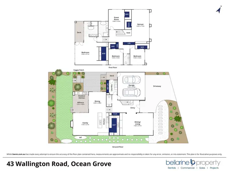 Floorplan of Homely house listing, 43 Wallington Road, Ocean Grove VIC 3226