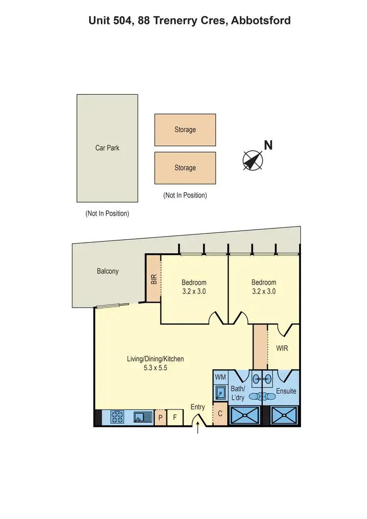 Floorplan of Homely apartment listing, 504/88 Trenerry Crescent, Abbotsford VIC 3067