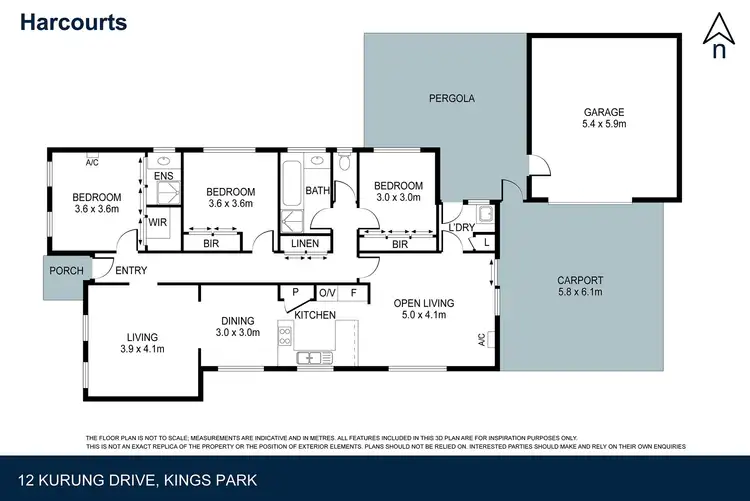 Floorplan of Homely house listing, 12 Kurung Drive, Kings Park VIC 3021