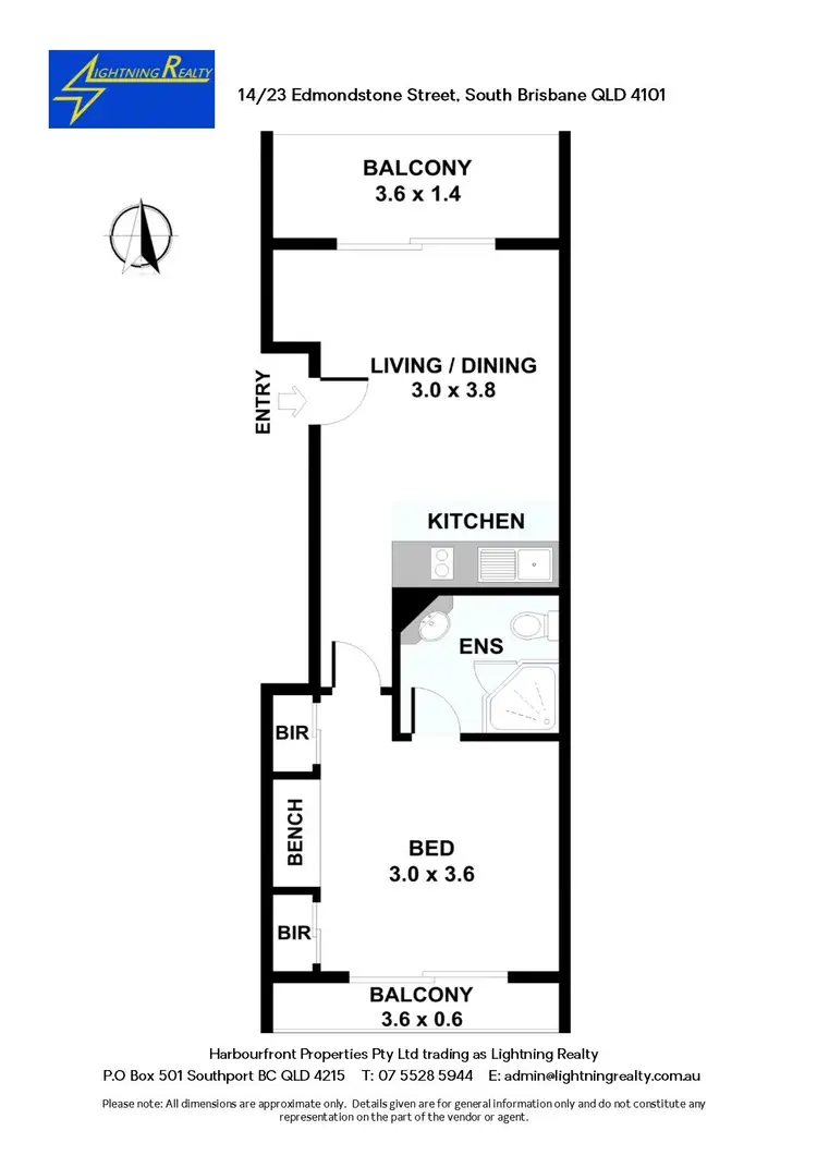 Floorplan of Homely apartment listing, 14/23 Edmondstone Street, South Brisbane QLD 4101