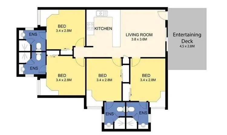 Floorplan of Homely apartment listing, Room 3 - 97/8 Varsityview Court, Sippy Downs QLD 4556