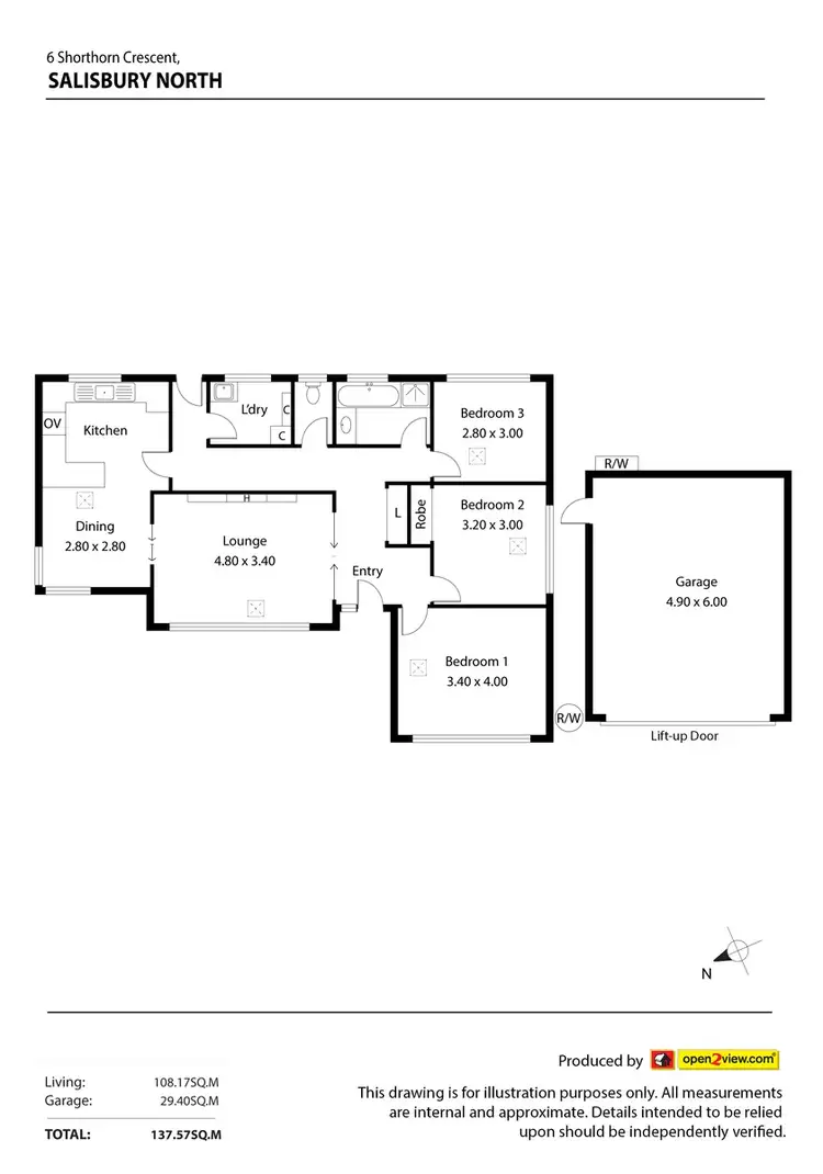 Floorplan of Homely house listing, 6 Shorthorn Crescent, Salisbury North SA 5108