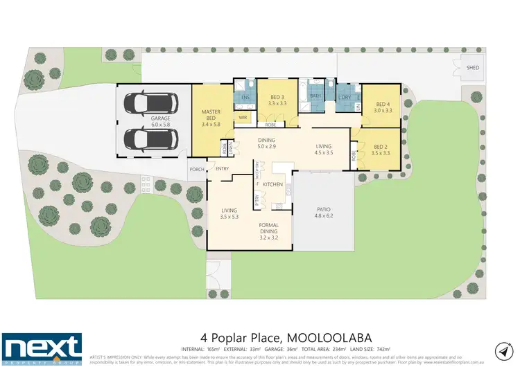 Floorplan of Homely house listing, 4 Poplar Place, Mooloolaba QLD 4557