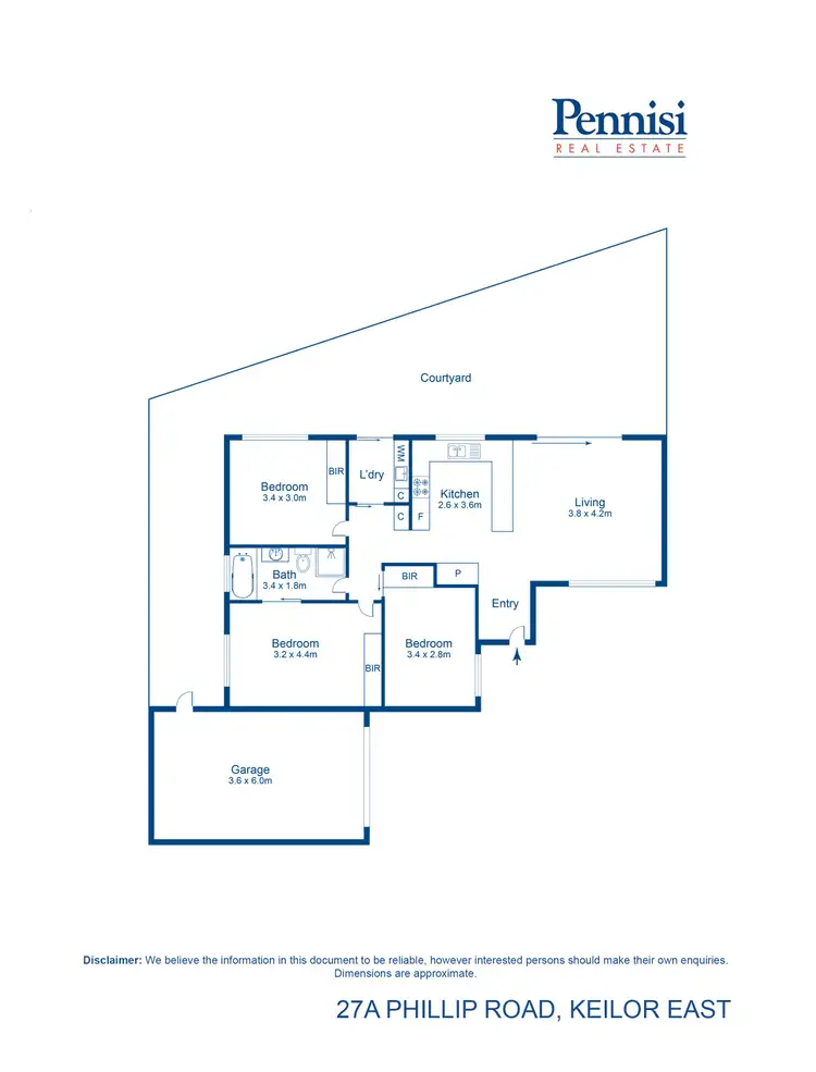 Floorplan of Homely unit listing, 27A Phillip Road, Keilor East VIC 3033