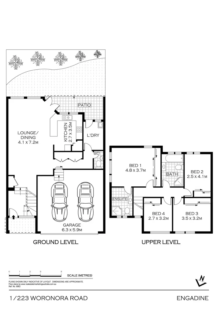 Floorplan of Homely townhouse listing, 1/223 Woronora Road, Engadine NSW 2233