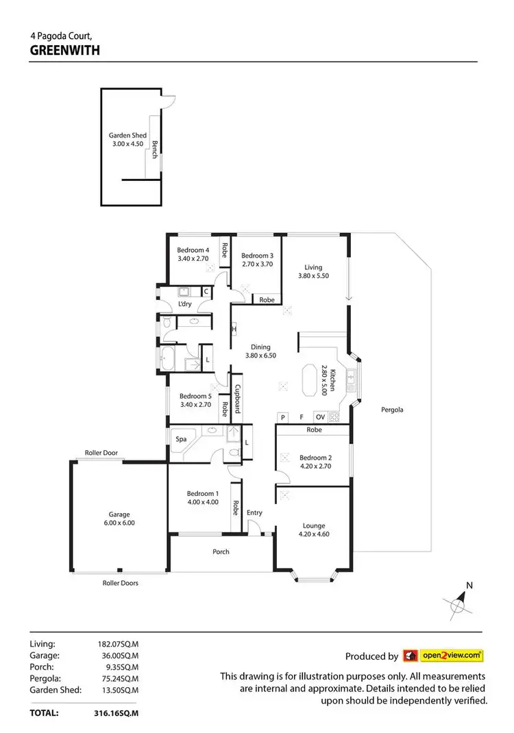 Floorplan of Homely house listing, 4 Pagoda Court, Greenwith SA 5125