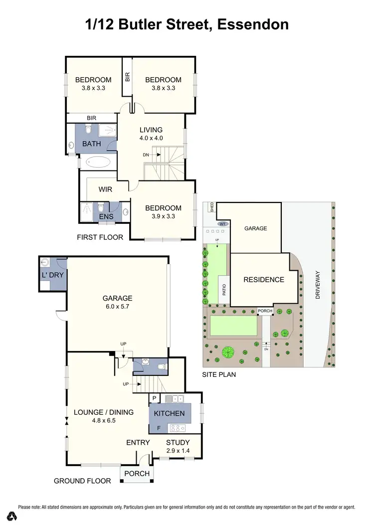 Floorplan of Homely townhouse listing, 1/12 Butler Street, Essendon VIC 3040