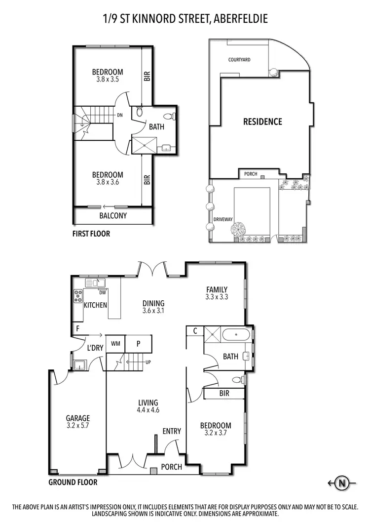 Floorplan of Homely townhouse listing, 1/9 St Kinnord Street, Aberfeldie VIC 3040