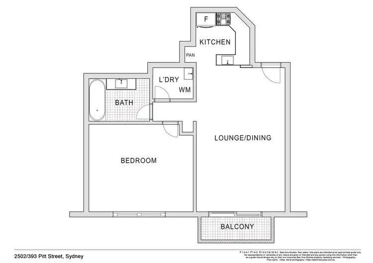Floorplan of Homely apartment listing, 2502/393 Pitt Street, Sydney NSW 2000