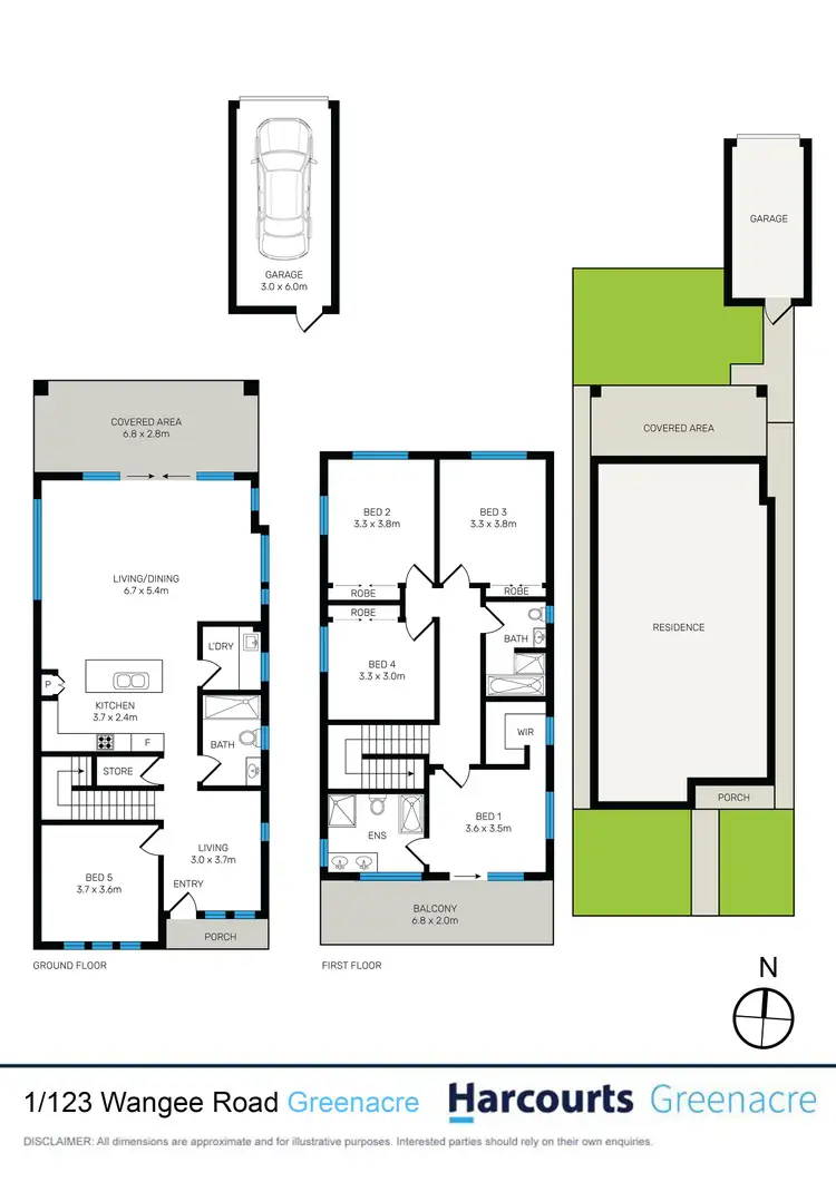 Floorplan of Homely townhouse listing, 3/123 Wangee Road, Greenacre NSW 2190