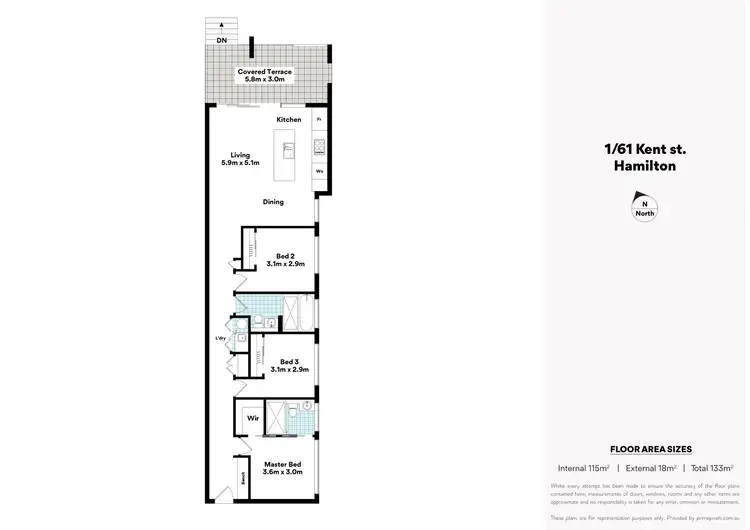 Floorplan of Homely apartment listing, 1/61 Kent Street, Hamilton QLD 4007