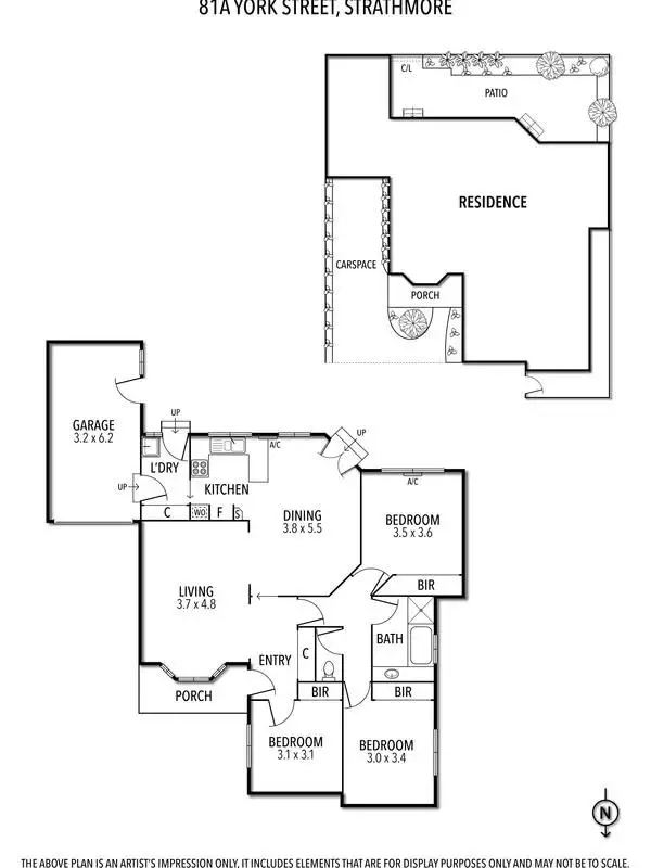 Floorplan of Homely unit listing, 81A York Street, Strathmore VIC 3041