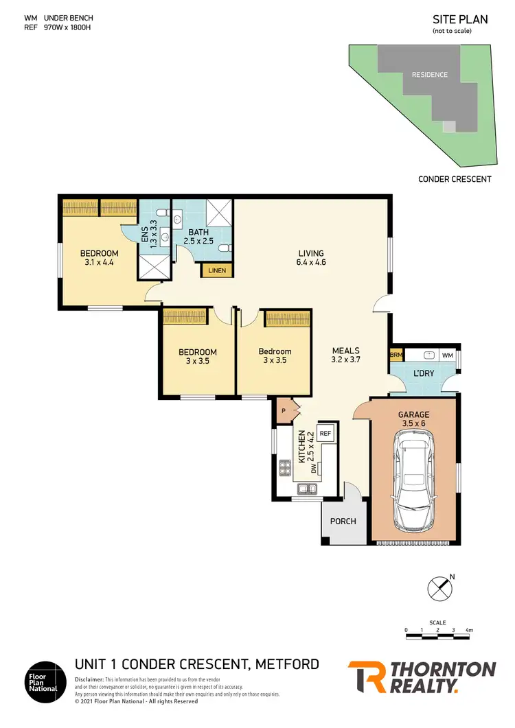 Floorplan of Homely semi-detached listing, 1/11 Conder Crescent, Metford NSW 2323