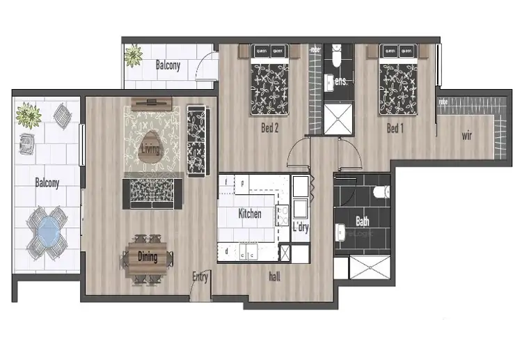 Floorplan of Homely apartment listing, 308/19 Sylvan Beach Esplanade, Bellara QLD 4507