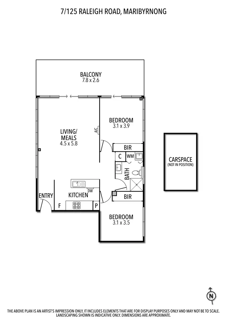 Floorplan of Homely apartment listing, 7/125 Raleigh Road, Maribyrnong VIC 3032