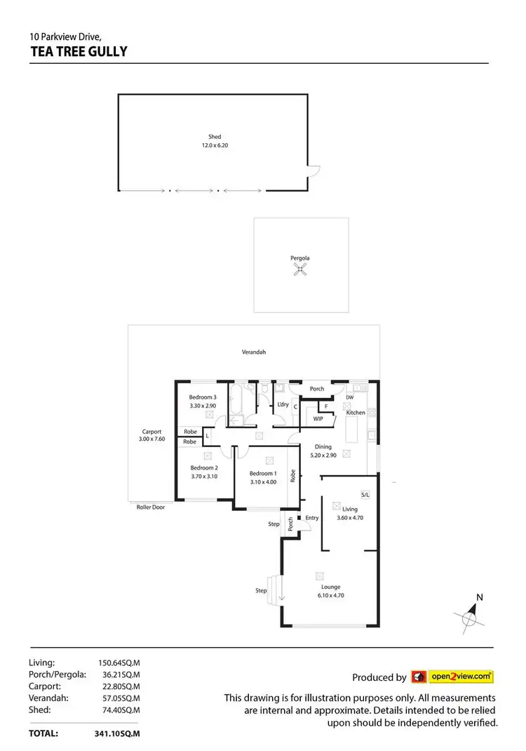 Floorplan of Homely house listing, 10 Parkview Drive, Tea Tree Gully SA 5091