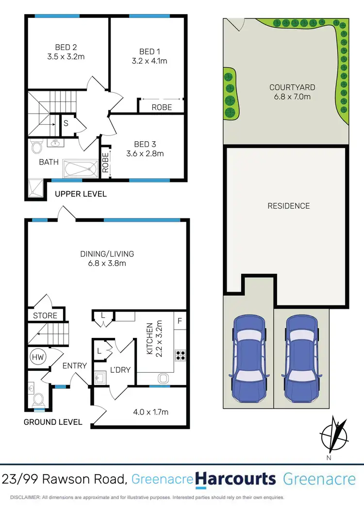 Floorplan of Homely townhouse listing, 23/99 Rawson Road, Greenacre NSW 2190