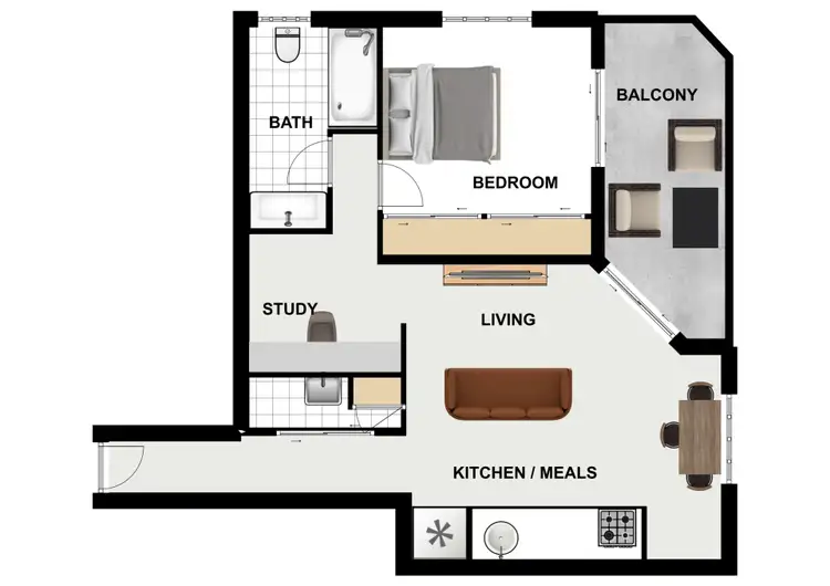 Floorplan of Homely unit listing, 13/14 Rose Street, Southport QLD 4215