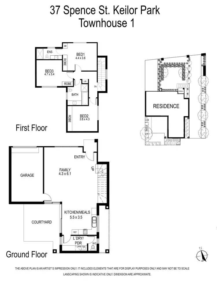 Floorplan of Homely townhouse listing, 1/37 Spence Street, Keilor Park VIC 3042