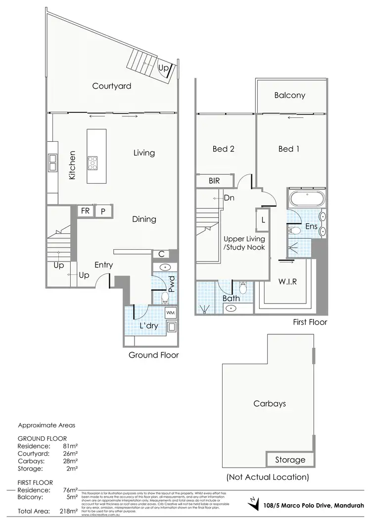 Floorplan of Homely apartment listing, 108/5 Marco Polo Drive, Mandurah WA 6210