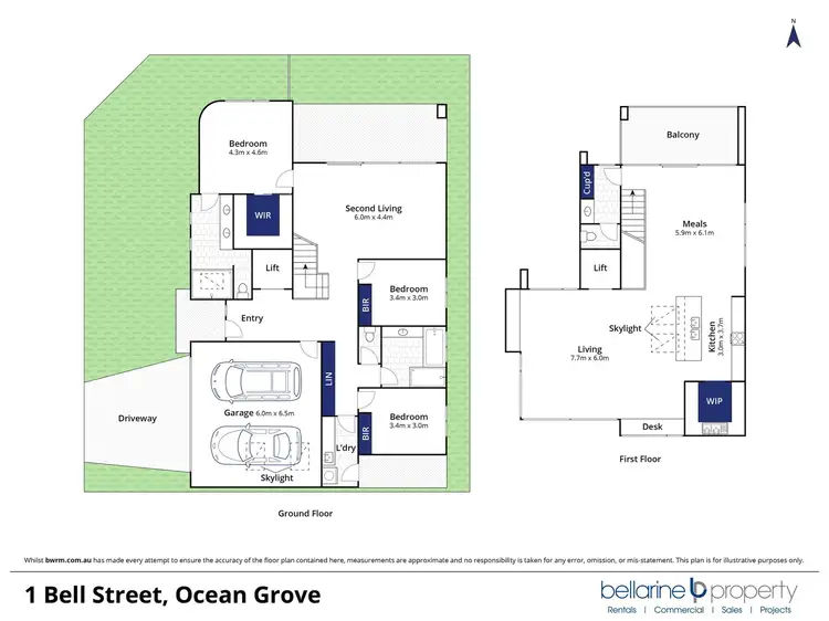 Floorplan of Homely townhouse listing, 1-3 Bell Street, Ocean Grove VIC 3226