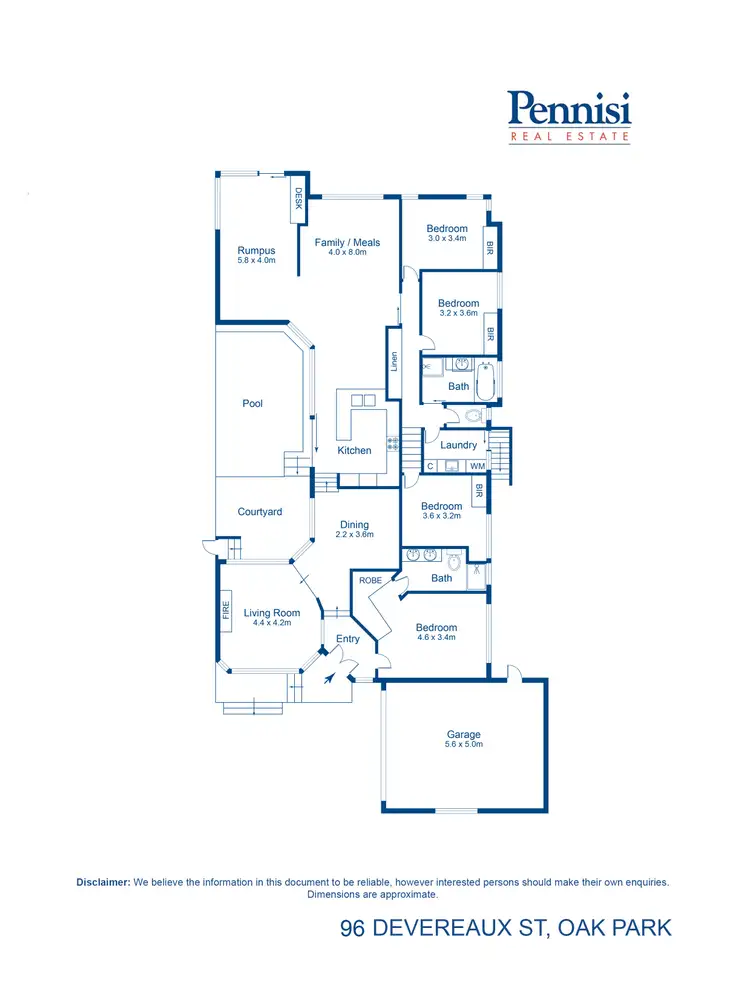 Floorplan of Homely house listing, 96 Devereaux Street, Oak Park VIC 3046
