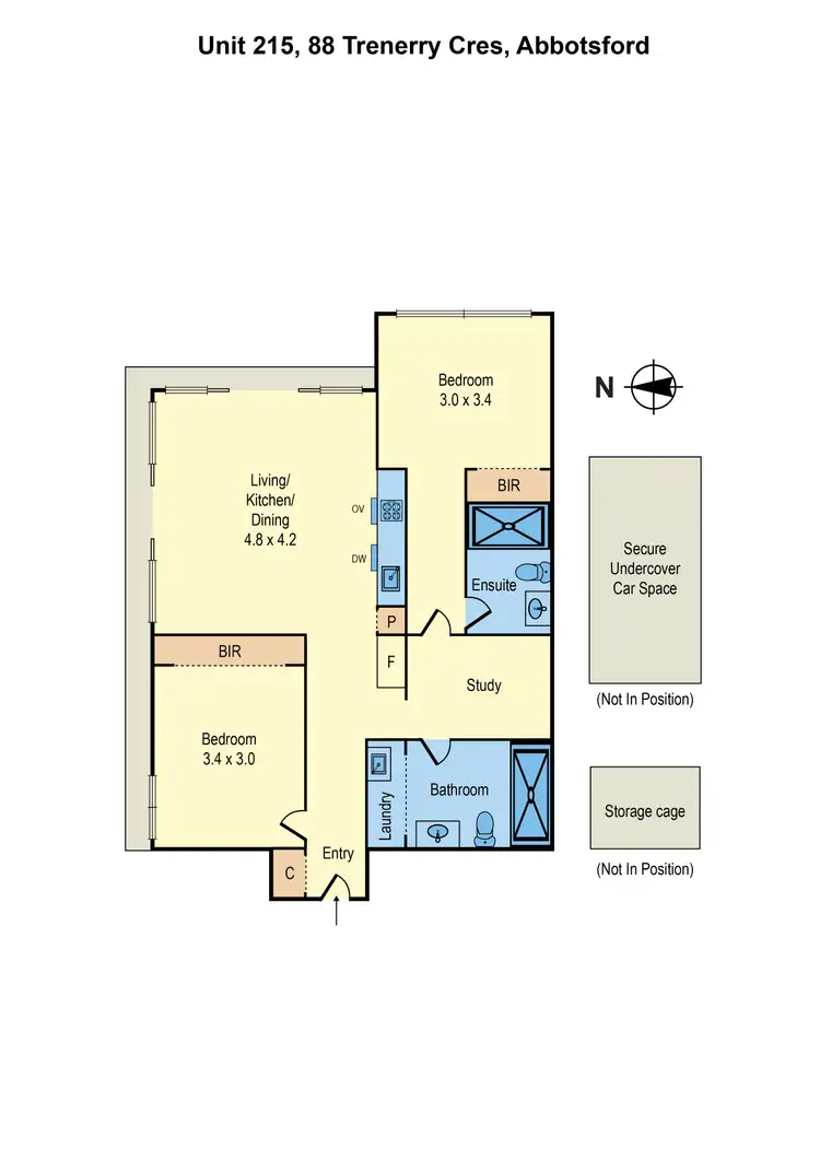 Floorplan of Homely apartment listing, 215/88 Trenerry Crescent, Abbotsford VIC 3067