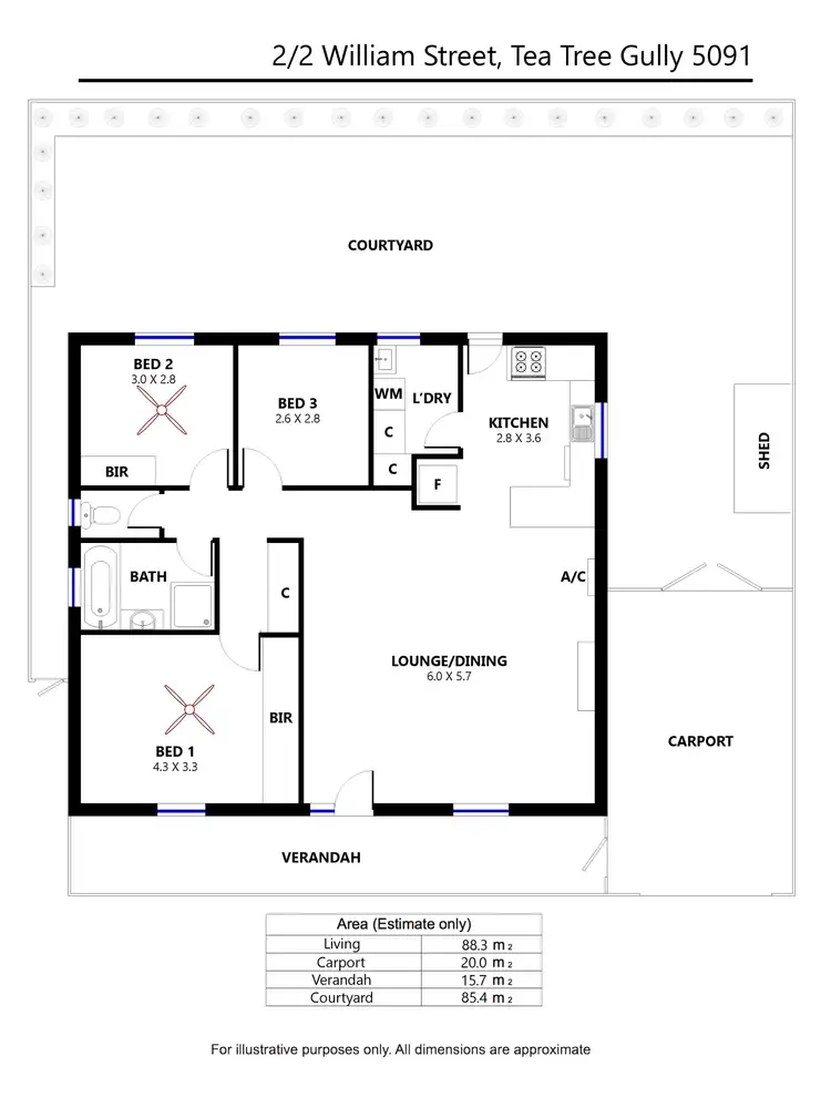Floorplan of Homely house listing, 2/2 William Street, Tea Tree Gully SA 5091
