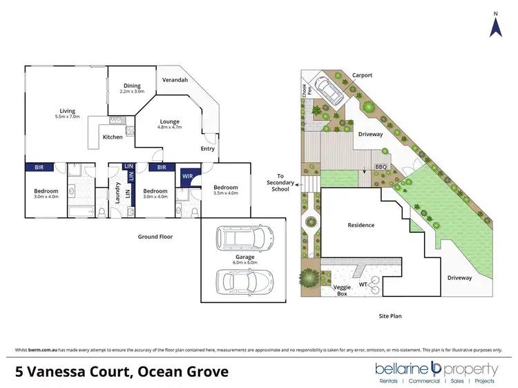 Floorplan of Homely house listing, 5 Vanessa Court, Ocean Grove VIC 3226