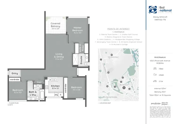Floorplan of Homely apartment listing, 123/2-4 Riverwalk Avenue, Robina QLD 4226