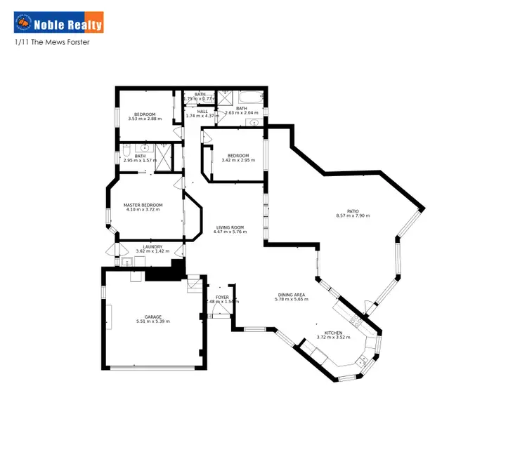 Floorplan of Homely villa listing, 1/11 The Mews, Forster NSW 2428
