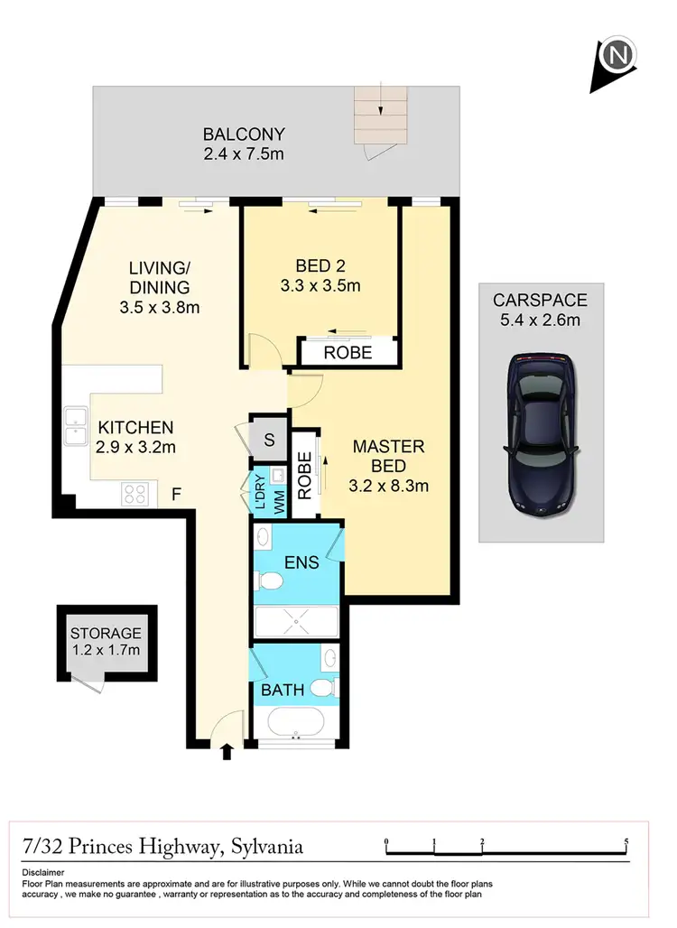 Floorplan of Homely apartment listing, 7/32-36 Princes Highway, Sylvania NSW 2224