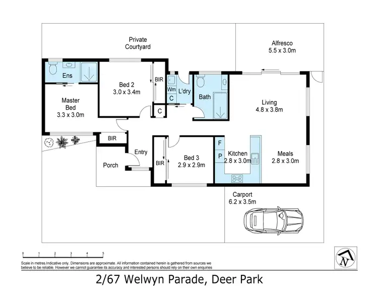 Floorplan of Homely unit listing, 2/67 Welwyn Parade, Deer Park VIC 3023