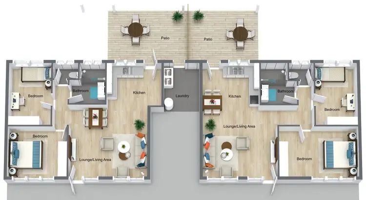 Floorplan of Homely semi-detached listing, 1 & 2/27 Sandown Close, Woree QLD 4868